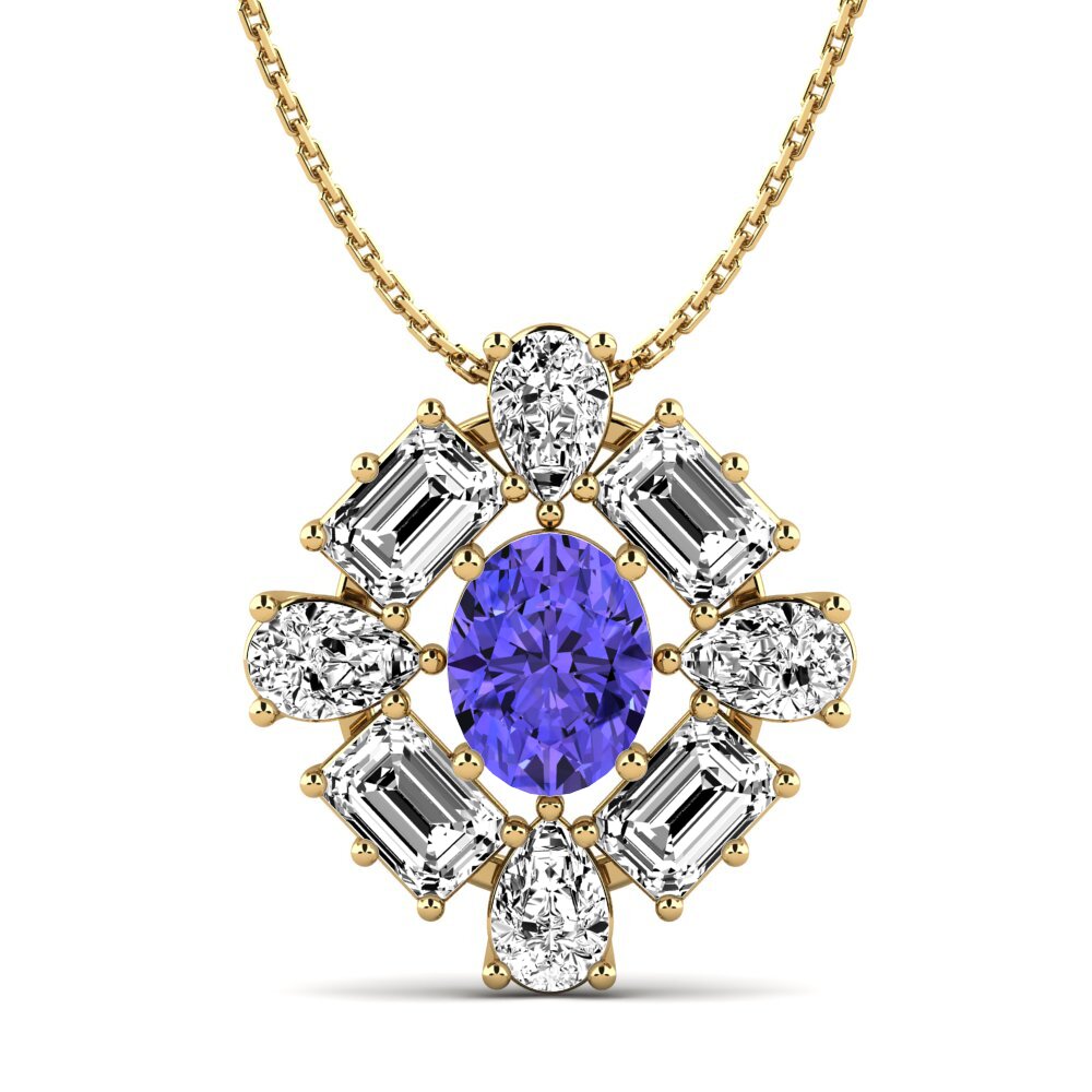 Tanzanite Pingente Feminino Peonia