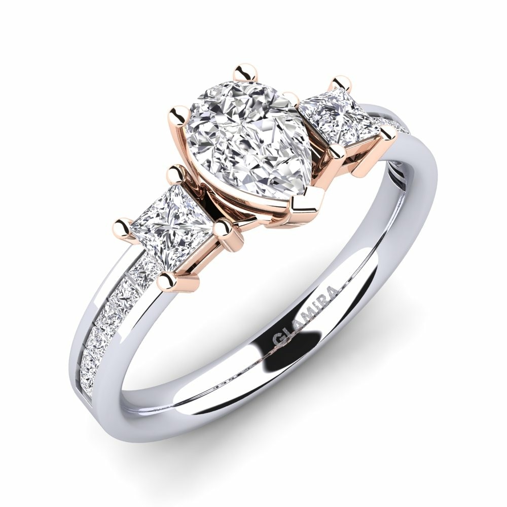 9k White & Rose Gold Engagement Ring Perenna