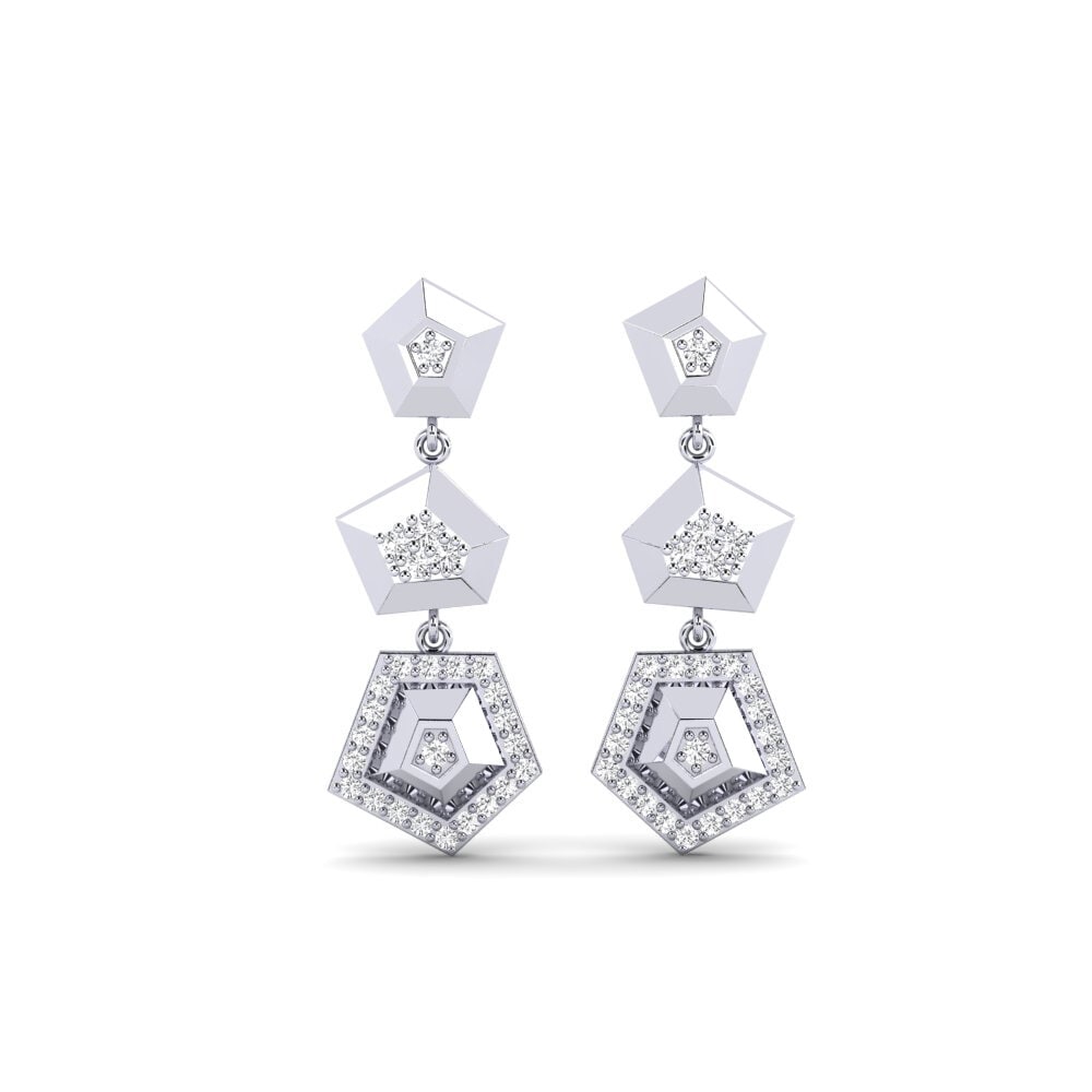 9ct White Gold Women's Earring Periapsis