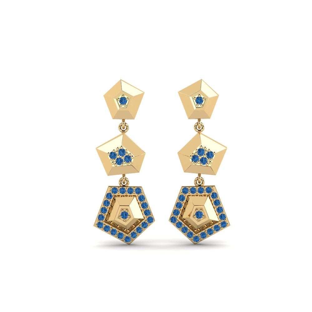 Dark Blue Zirconia Women's Earring Periapsis
