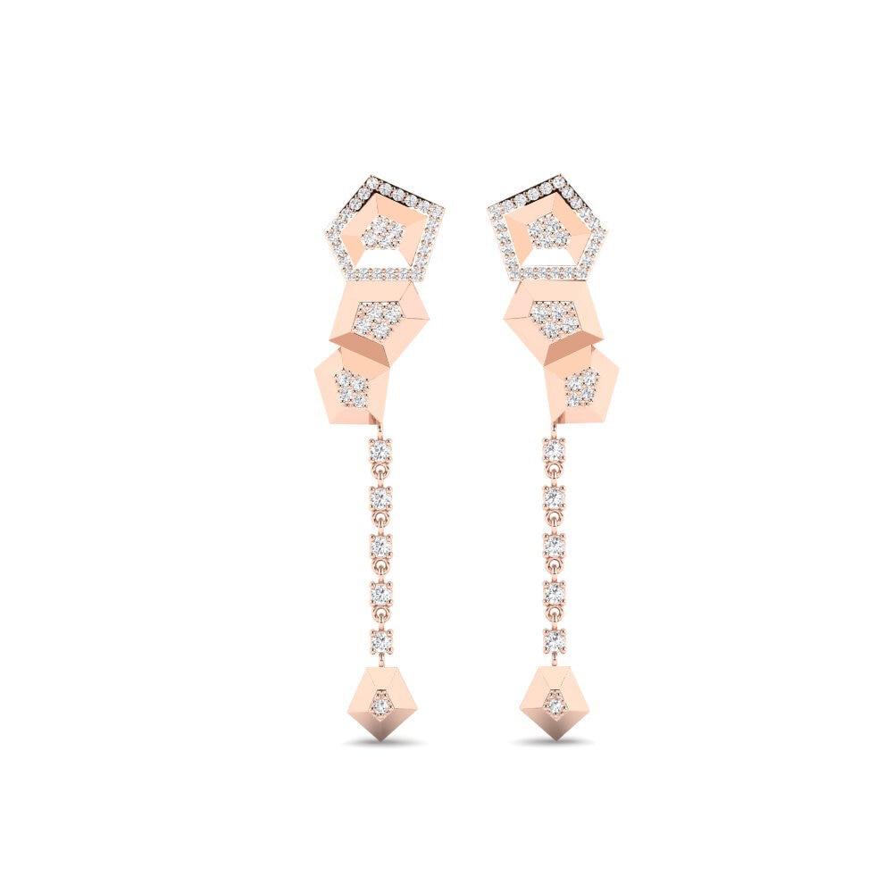 14k Oro Rosa Pendiente de mujer Perihelion