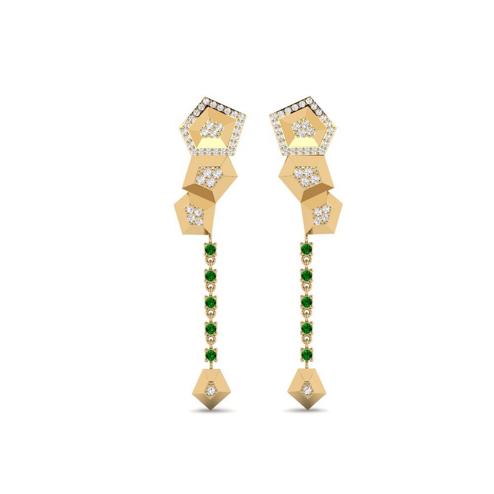 Groene Zirkoon Dames Oorbellen Perihelion