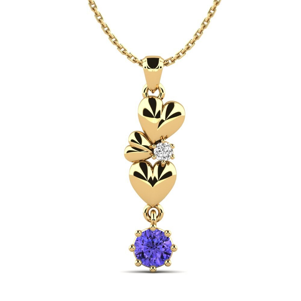 Gelbgold 585 Tansanit Damen anhänger Permelia
