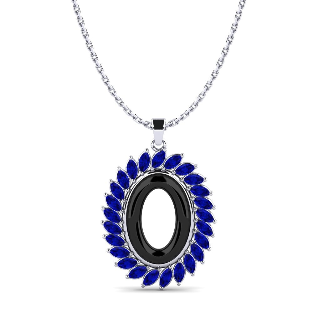 White Silver Sapphire Women's Pendant Pershall