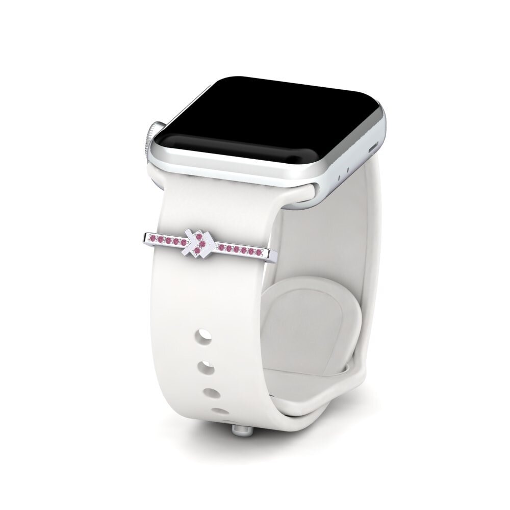 White Silver Rhodolite Garnet Apple Watch® Accessory Petrichor