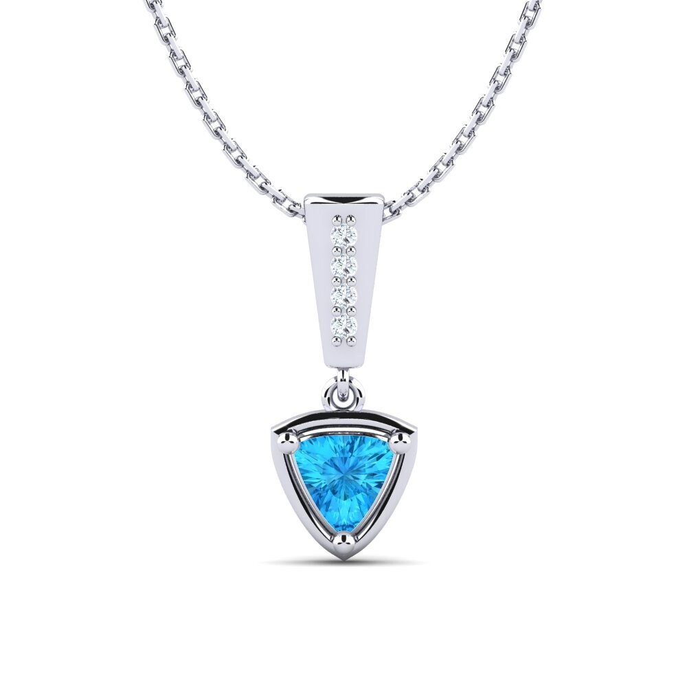 Trillion Blue Topaz Women's Pendant Philesha