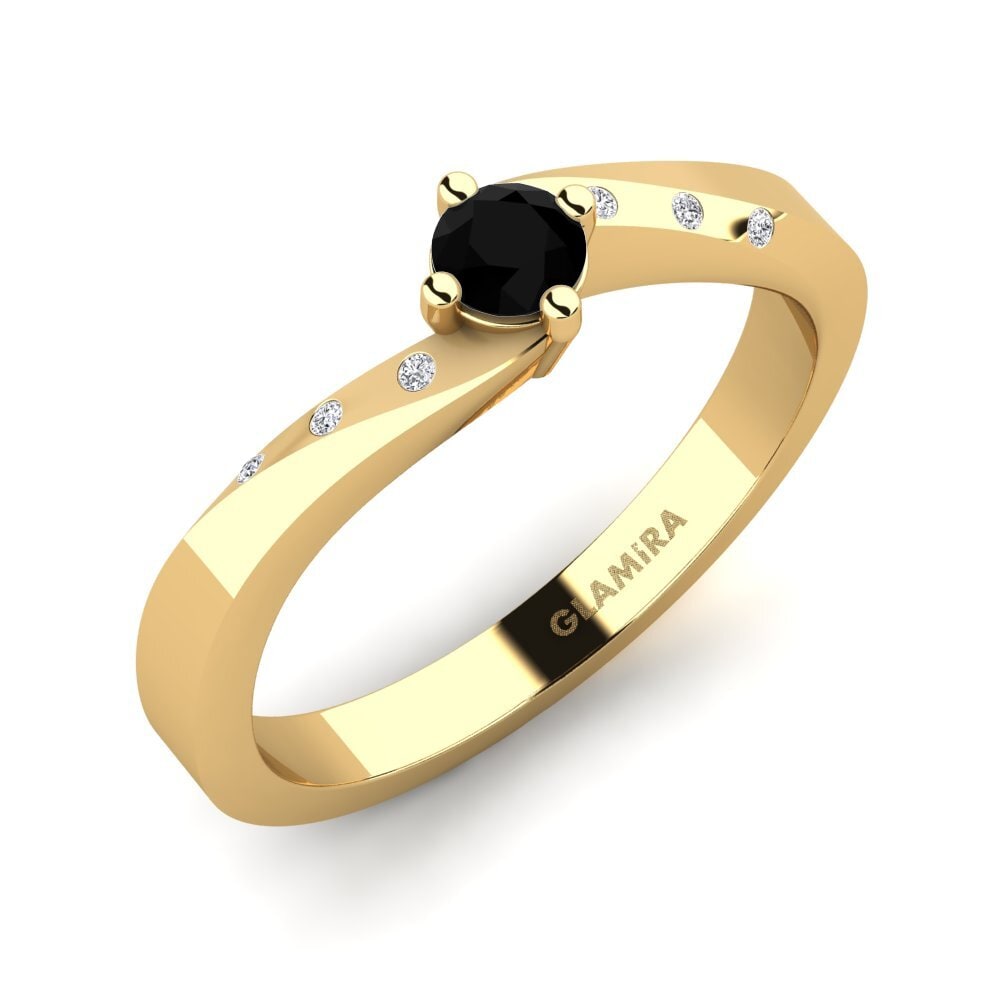 Black Onyx Engagement Ring Phillipa 0.16 crt