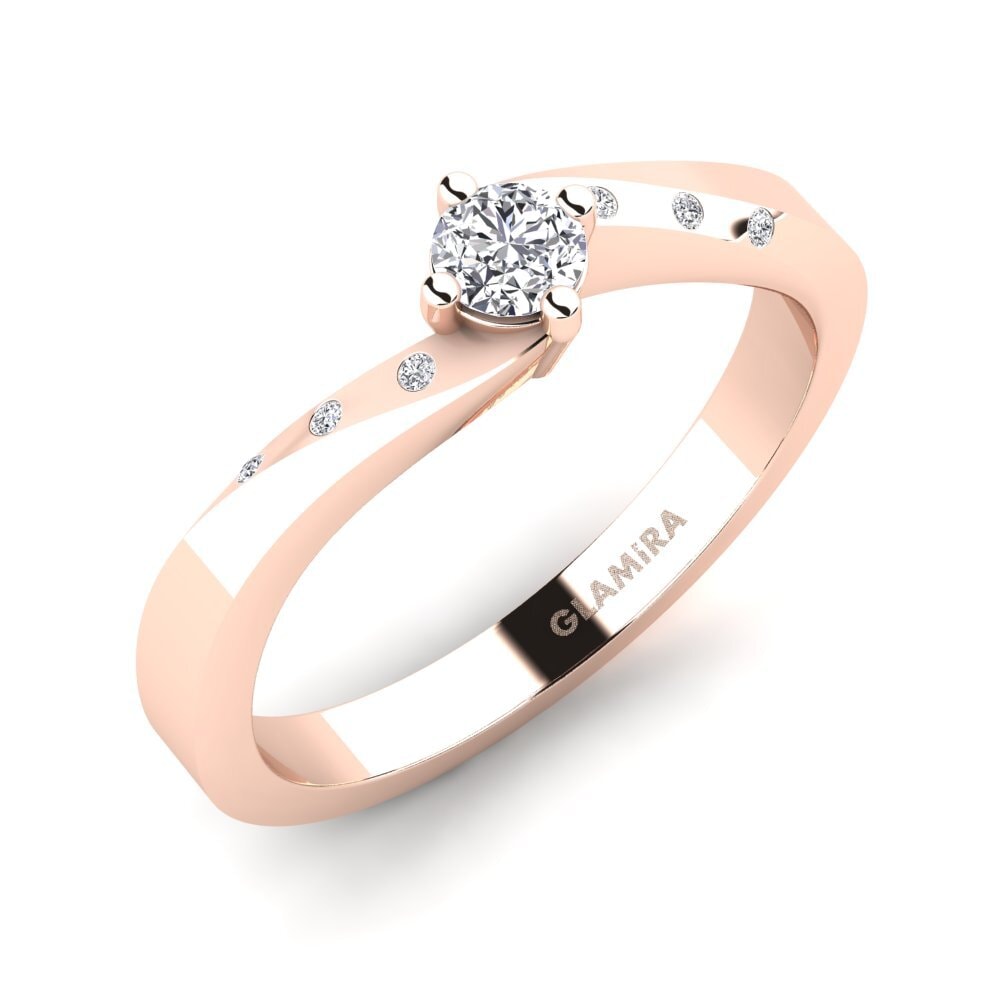 Or rose 585 Bague de fiançailles Phillipa 0.16 crt
