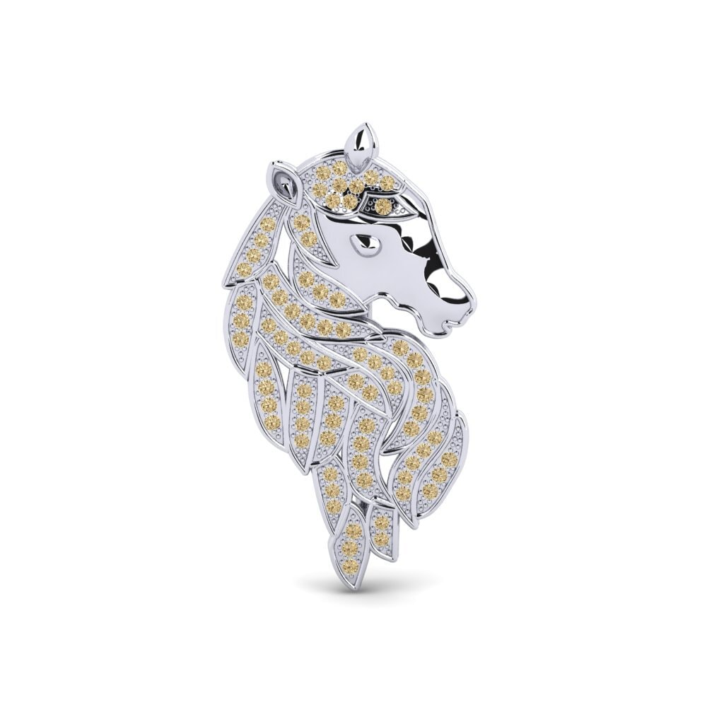 Plata 925 Diamante café Broche Philon