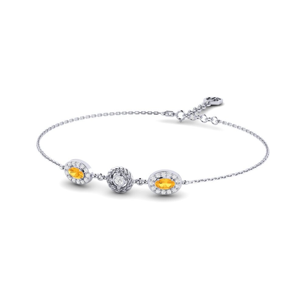 Platine 950 Citrine Bracelet pour femme Philotimo
