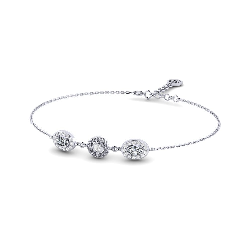 Palladium 950 Zircone Bracelet pour femme Philotimo