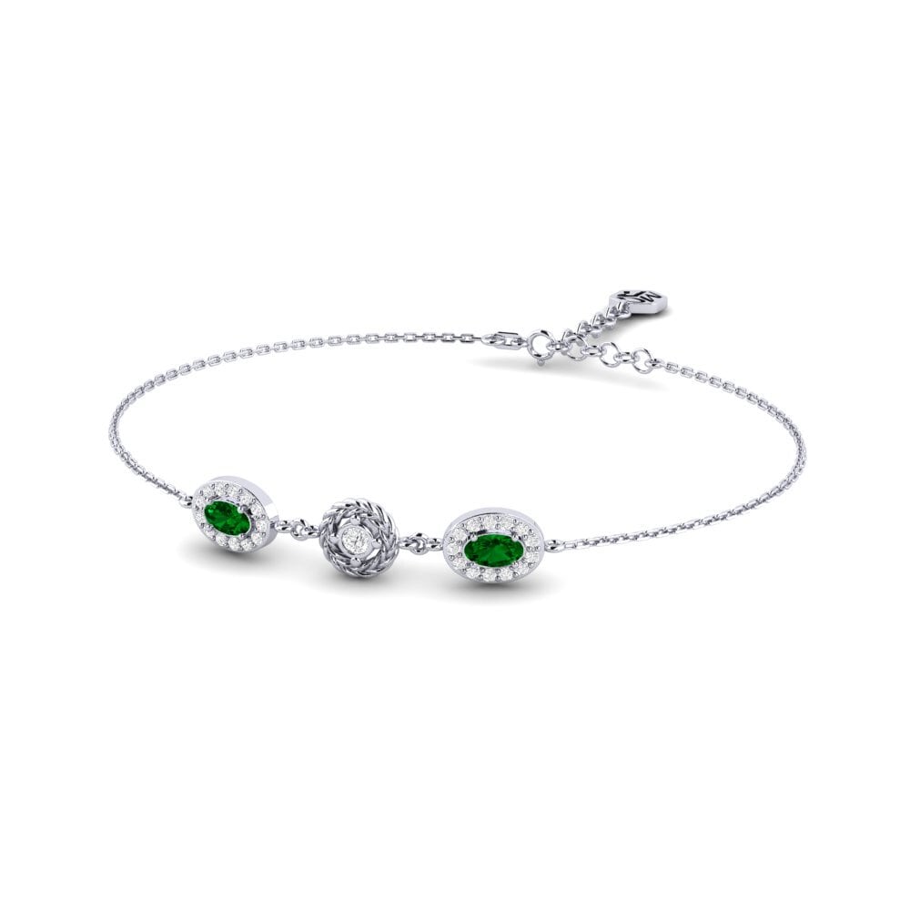 Palladium 950 Zircone Vert Bracelet pour femme Philotimo