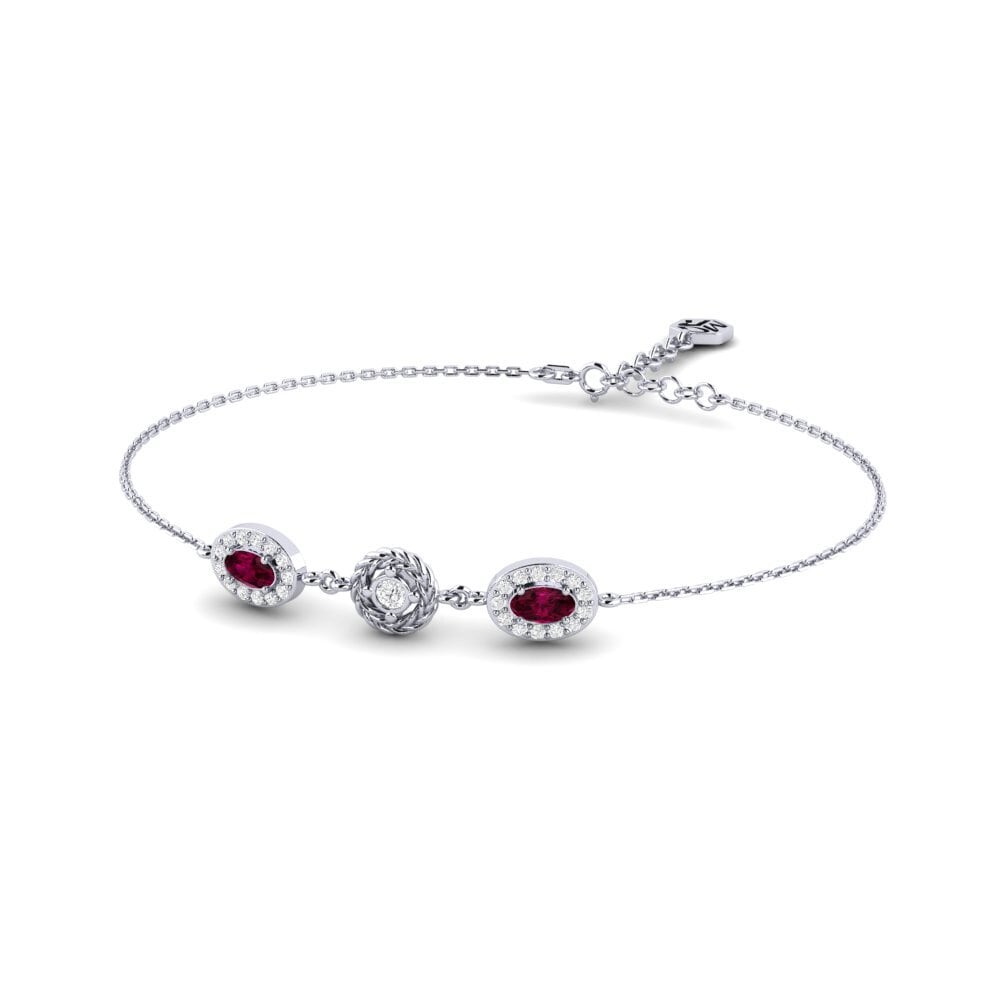 Palladium 950 Grenat de Rhodolite Bracelet pour femme Philotimo