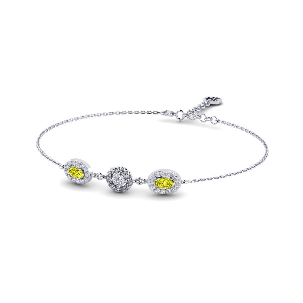 Weiß-Silber Gelber Diamant Damen armband Philotimo