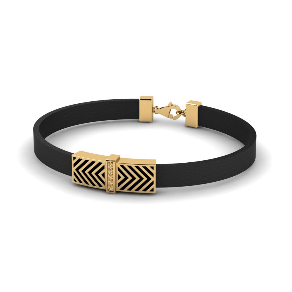 18ct Yellow Gold Brown Diamond Men's Bracelet Phione