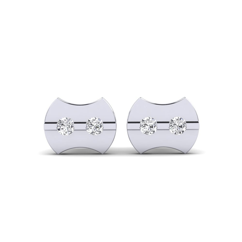 Lucid | Orecchino a bottone da 6mm in argento sterling 925 con zircone