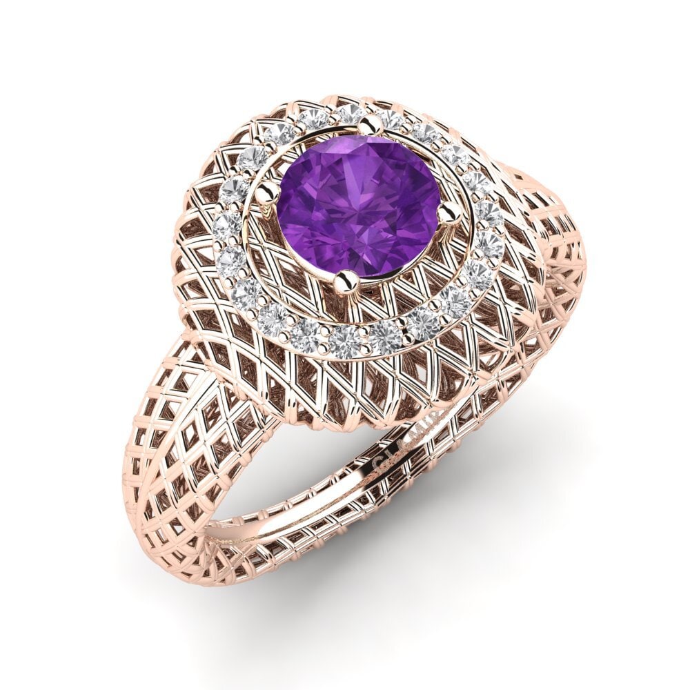 14k Rose Gold Amethyst Engagement Ring Phuket