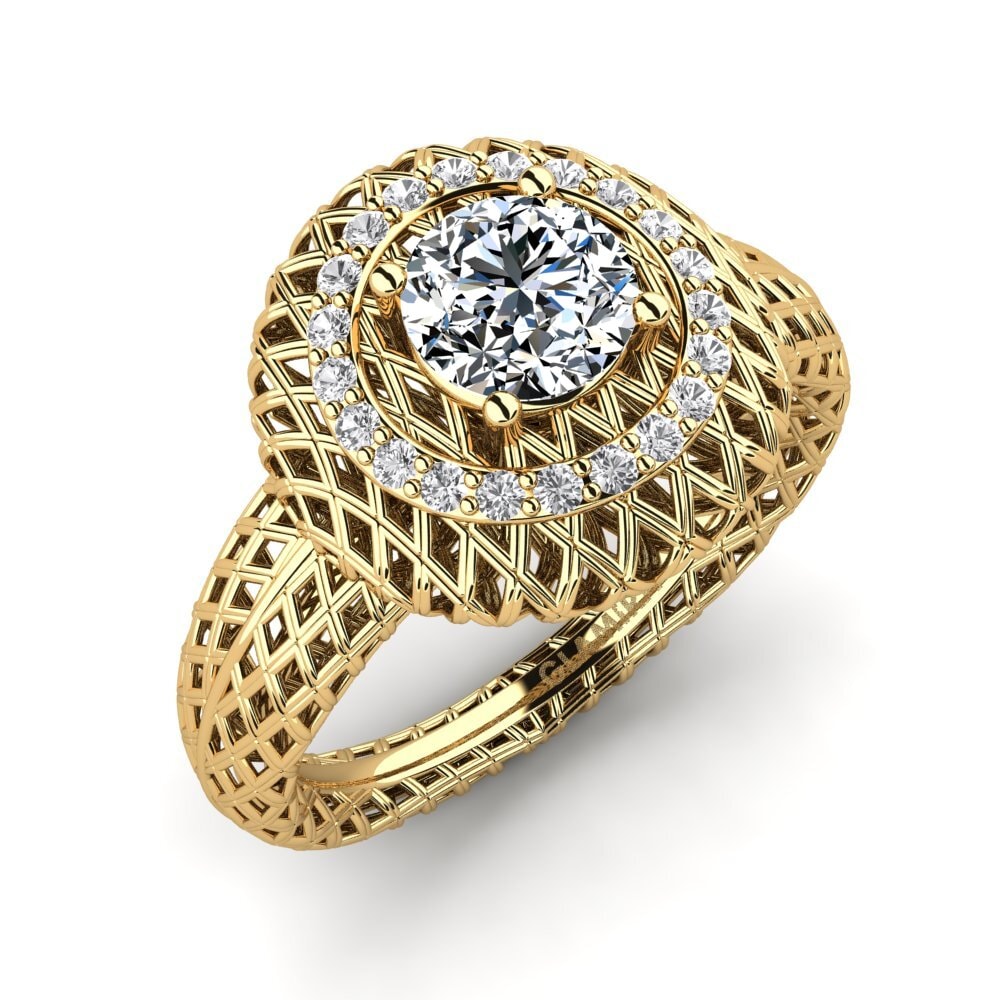 Achetez Bague de fiançailles Phuket en Or Jaune 375 Zircone 0.8 Carats ...