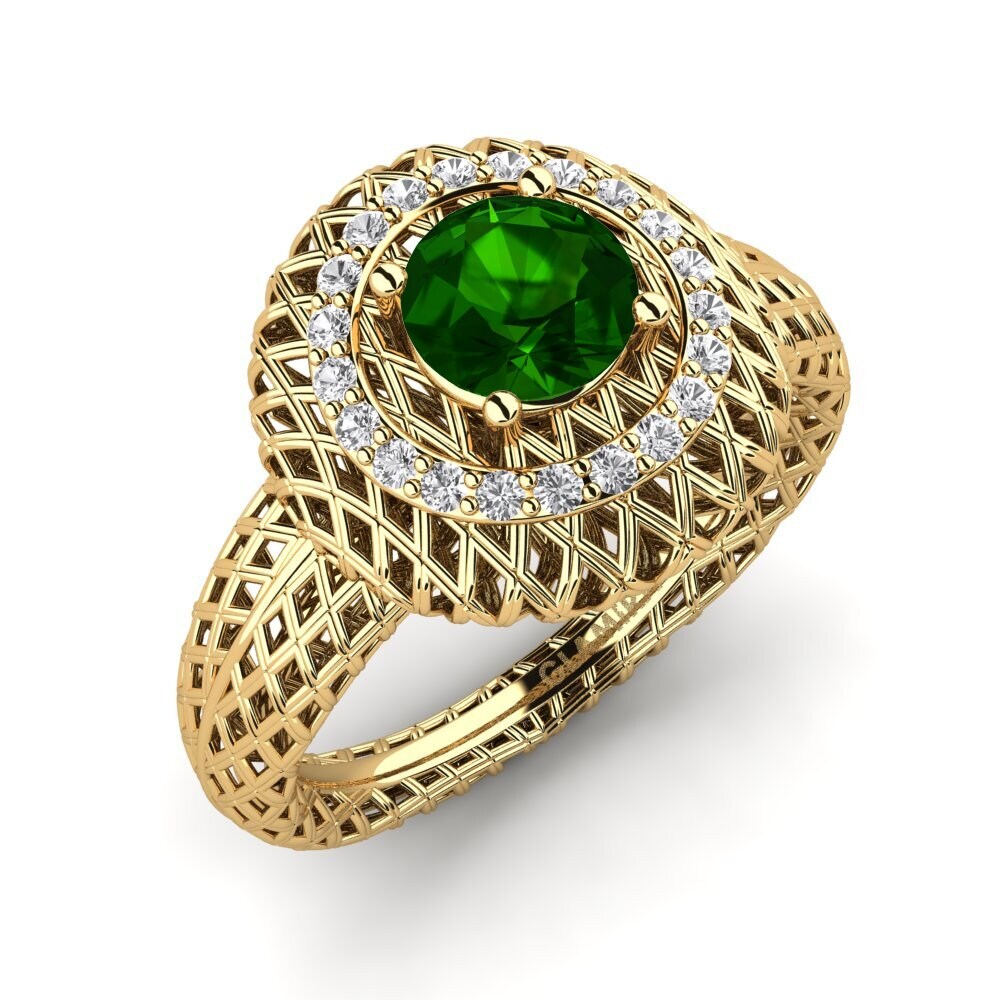 14k Oro Amarillo Anillo de compromiso Phuket