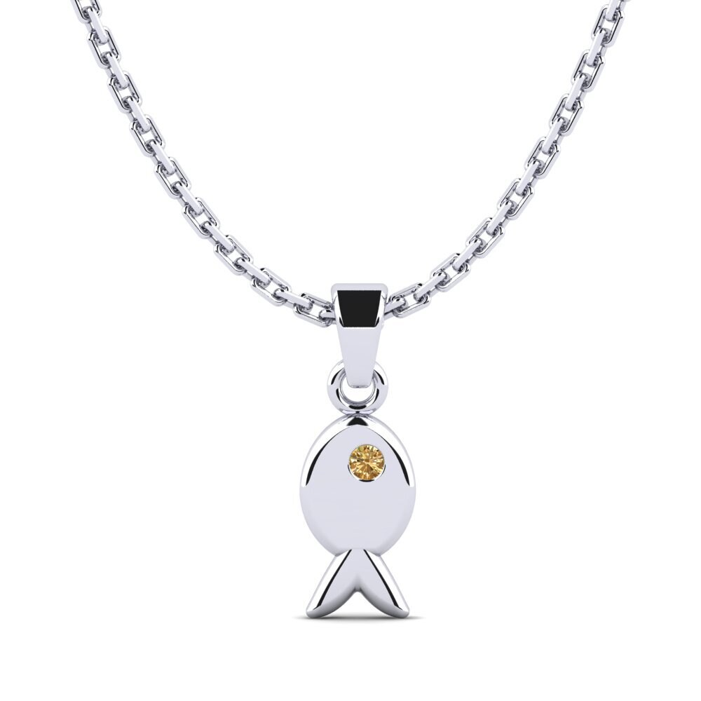 Paladio 950 Diamante Marrón Colgante para Niño Phule