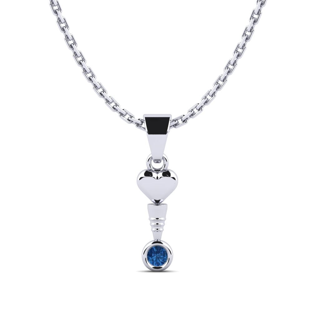 Circonita Azul Oscuro Colgante de Mujer Phyfer