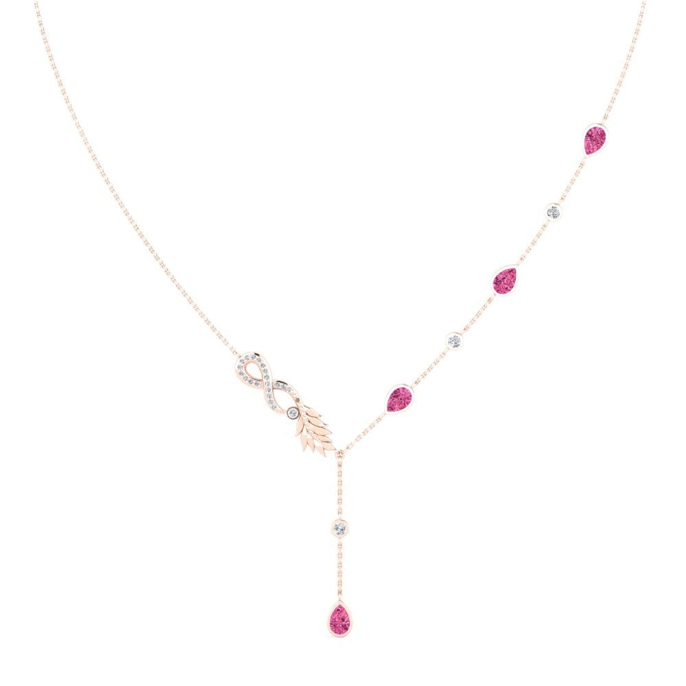 9ct Rose Gold Pink Tourmaline Women's Necklace Piacevale