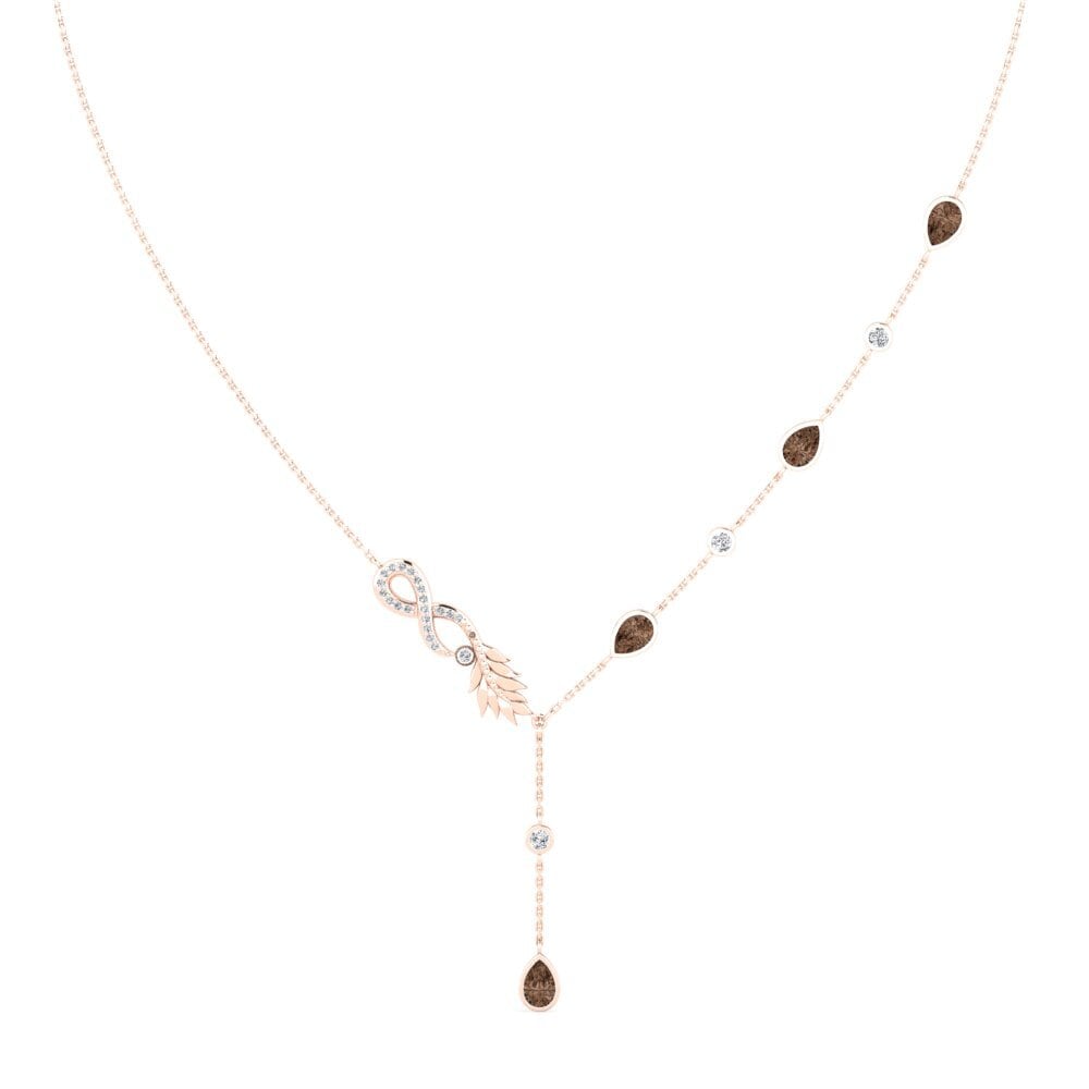 9ct Rose Gold Smoky Quartz Women's Necklace Piacevale