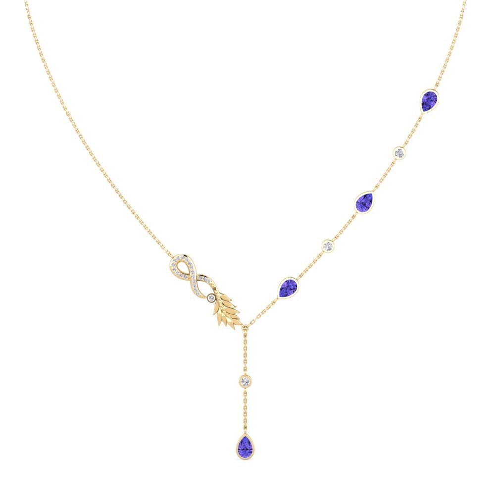 18ct Yellow Gold Tanzanite Women's Necklace Piacevale