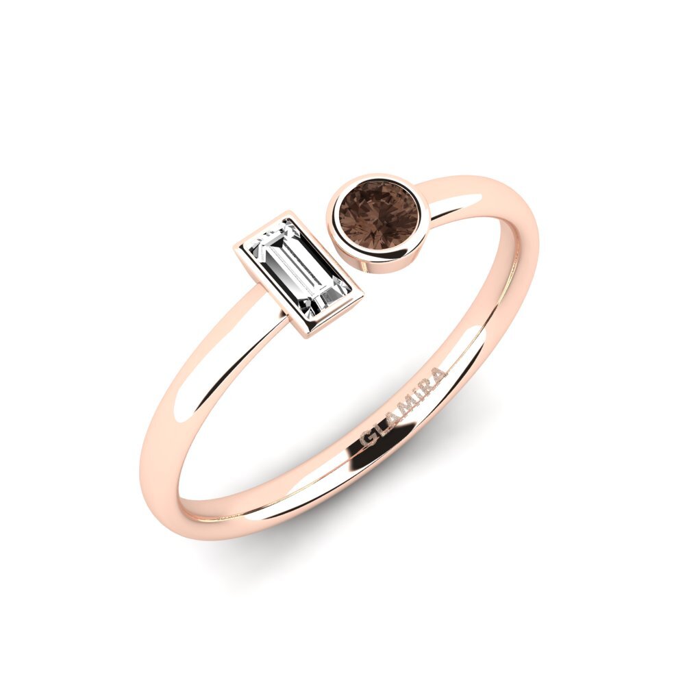 14k Rose Gold Smoky Quartz Ring Piazza