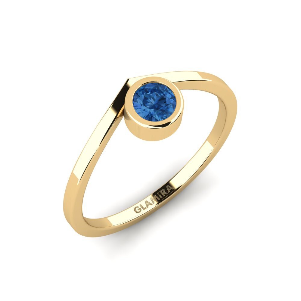 Dark Blue Zirconia Engagement Ring Piblep