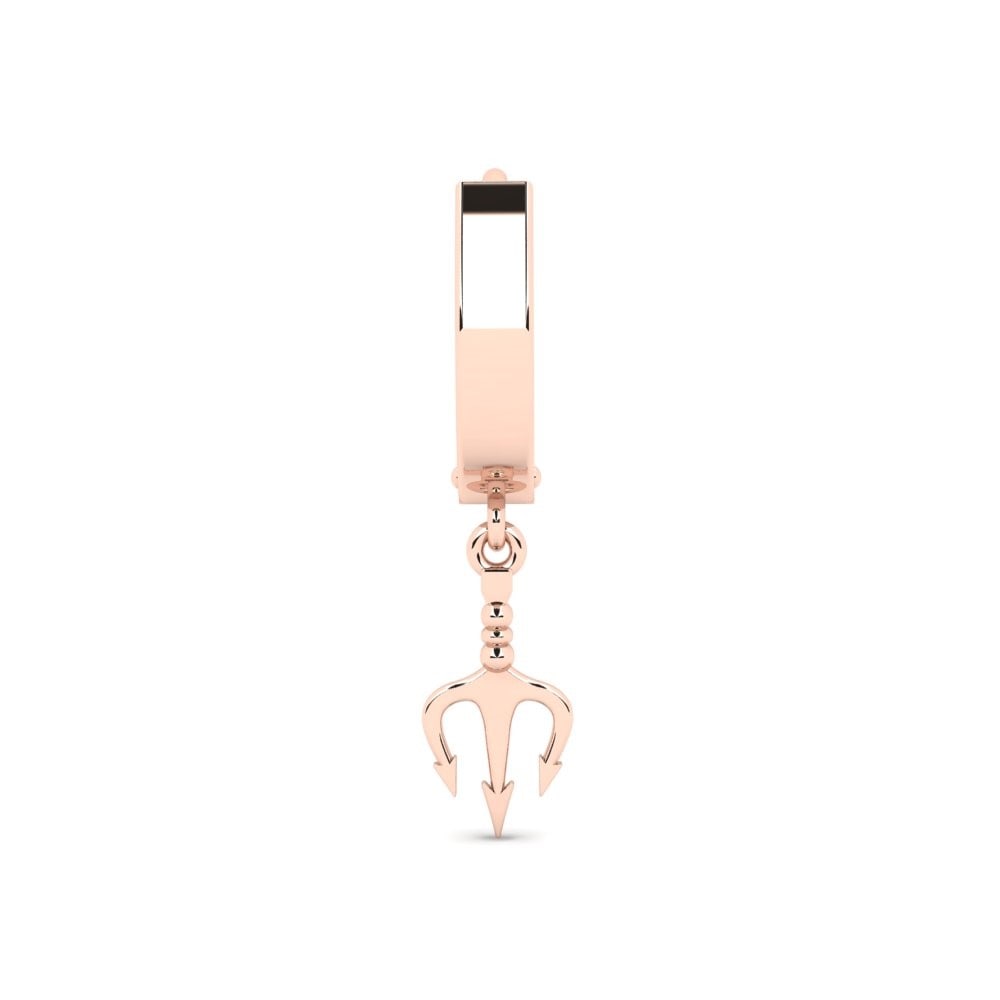 Dangle 9k Oro rosa Pendiente para hombre Pica