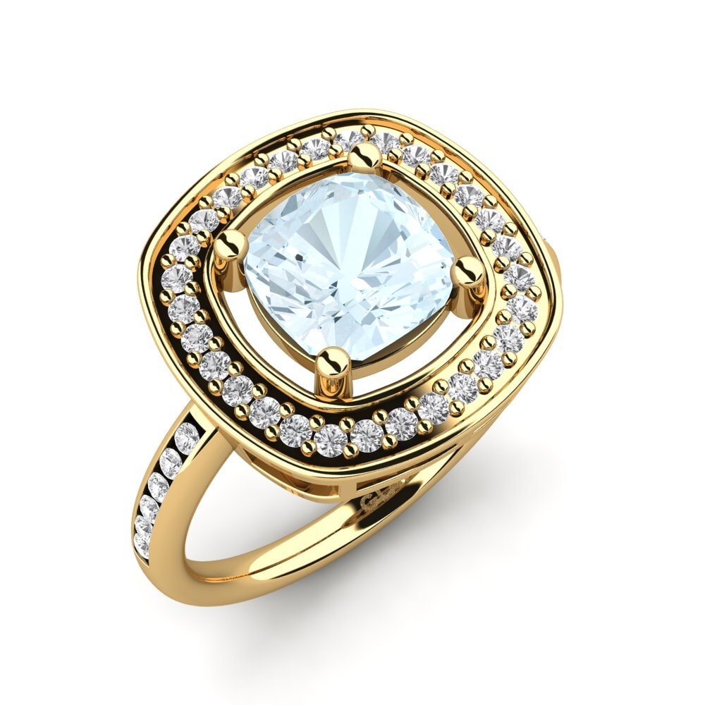 Aquamarine Engagement Ring Pieretta