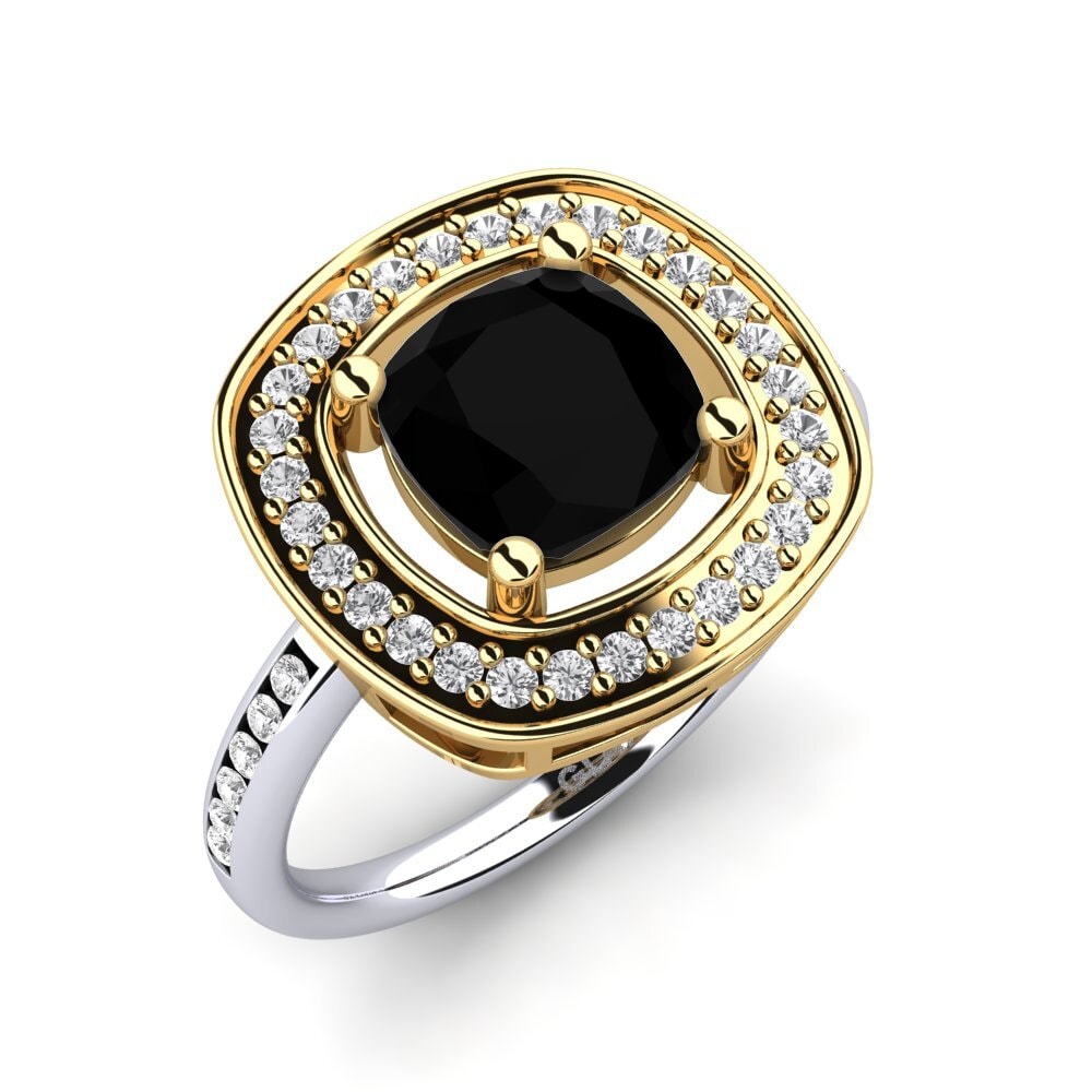 Black Onyx Engagement Ring Pieretta