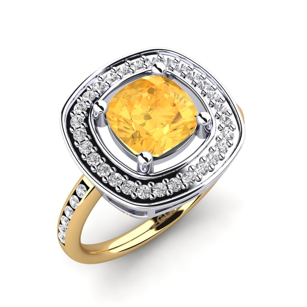 14ct Yellow / White Gold Engagement Ring Pieretta