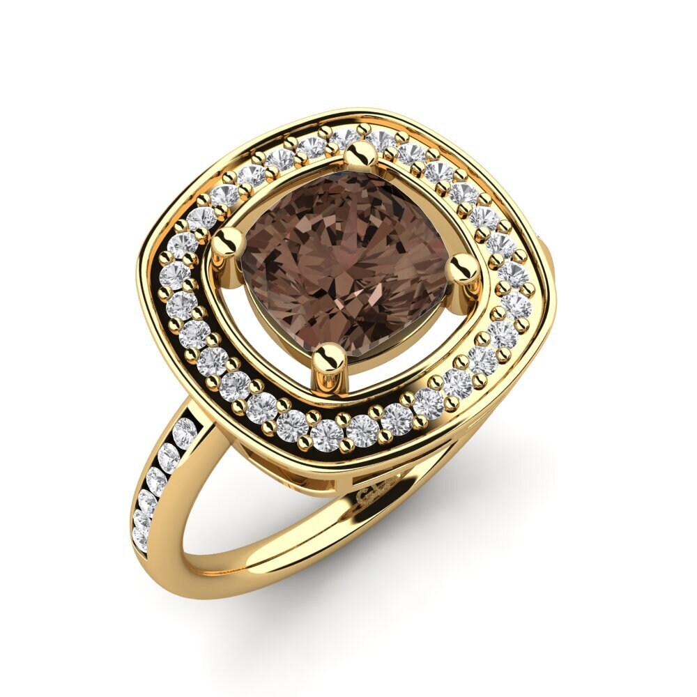 Smoky Quartz Engagement Ring Pieretta