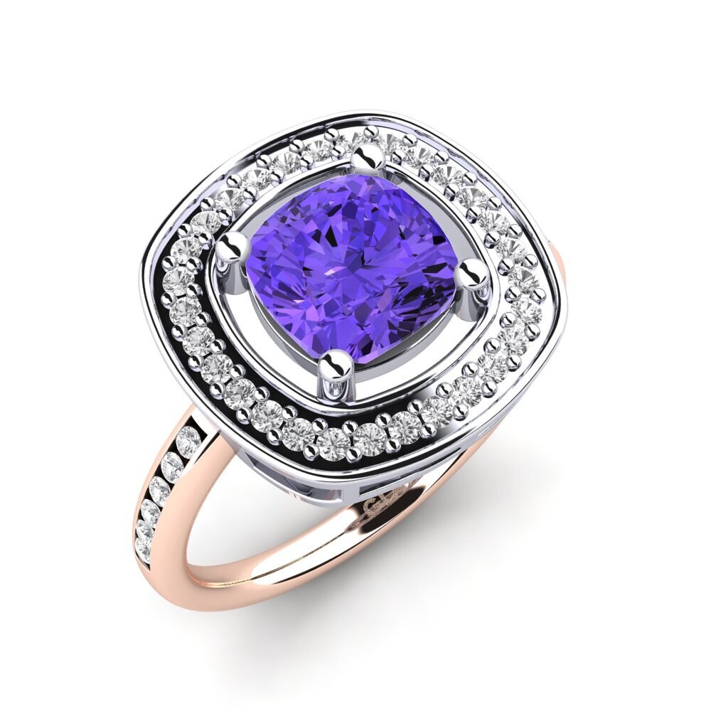 18ct Rose / White Gold Engagement Ring Pieretta