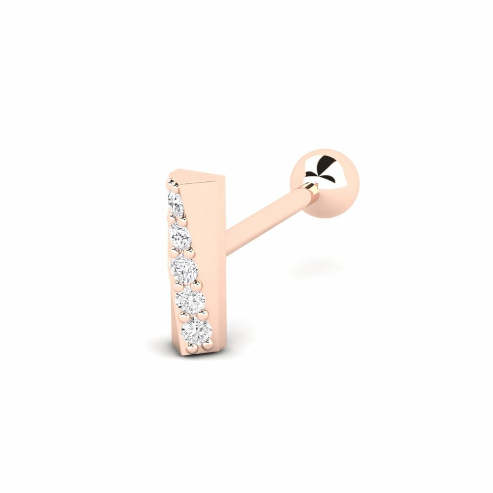 14K Rood Goud Oor Piercing Pieza