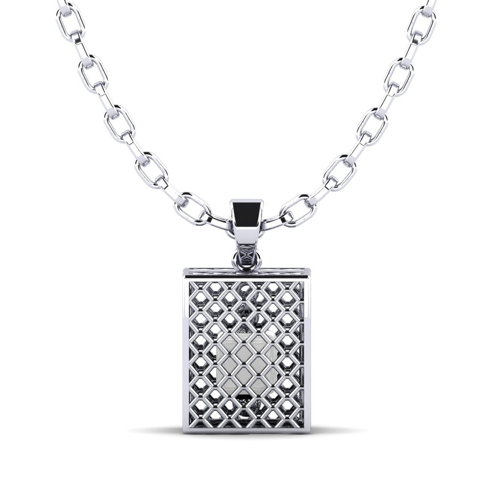 14ct White Gold Men's Pendant Piland