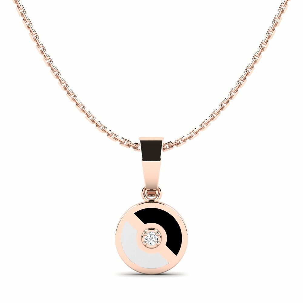 Vàng Hồng 18K Đá Zirconia Mặt dây chuyền nữ Pinacoteca