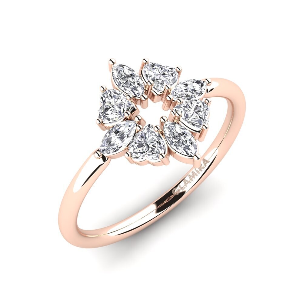 Køb GLAMIRA Ring Pinepart i 0.4 Karat Hjerte snit 585 Rødguld Diamant ...
