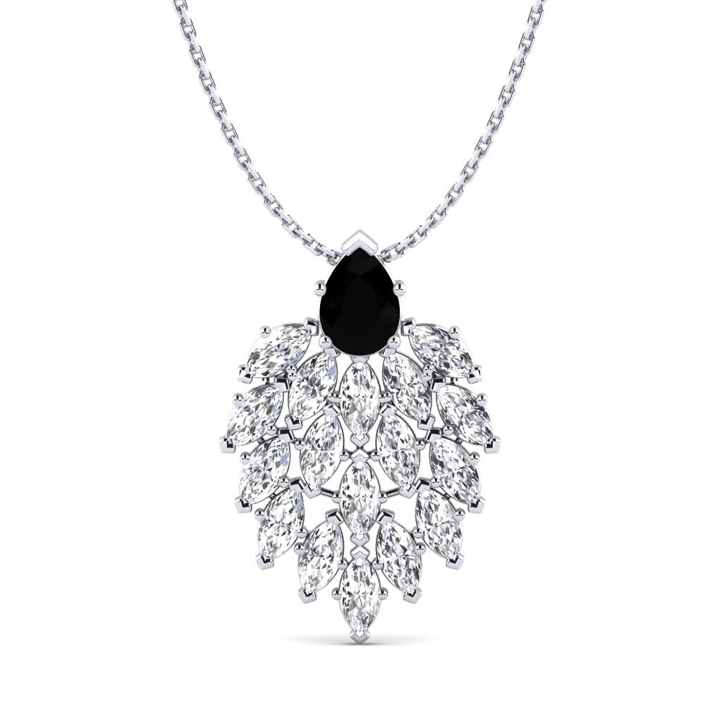 Giọt Nước Đá Sapphire Đen Mặt dây chuyền nữ Pines