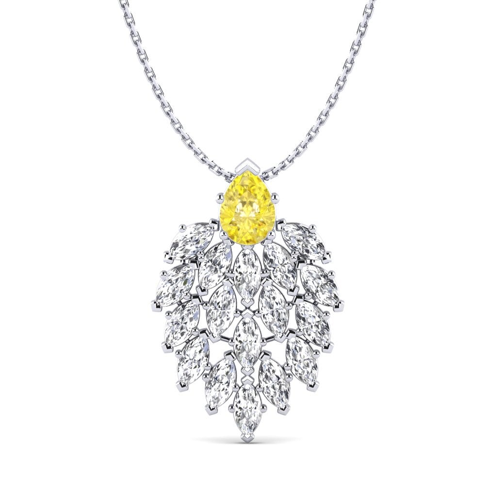 Zafiro amarillo Colgante de Mujer Pines
