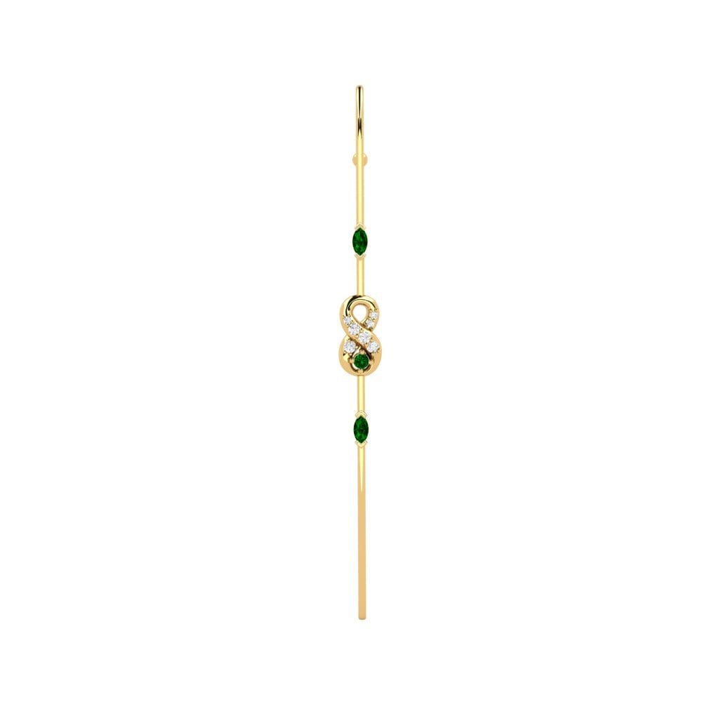 9ct Yellow Gold Green Zirconia Ear Piercing Pinkflower