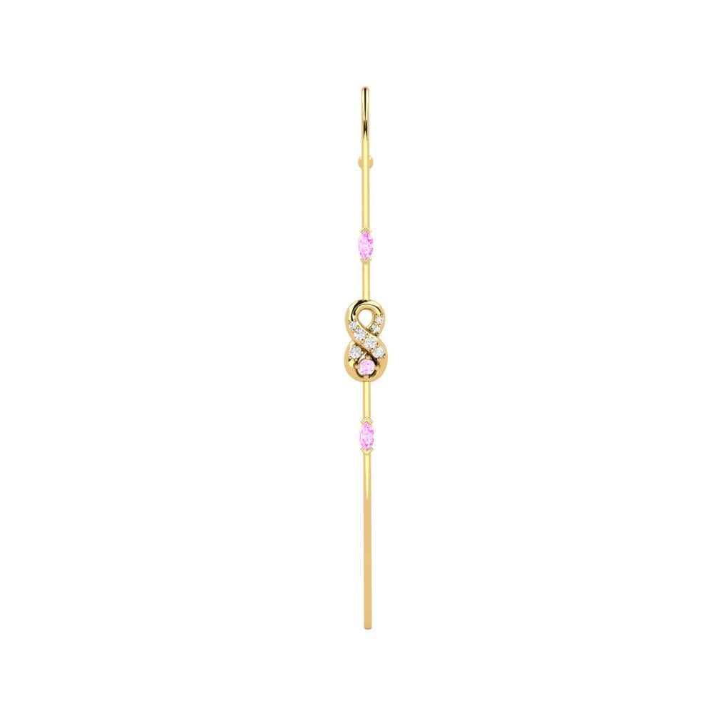 14ct Yellow Gold Pink Sapphire Ear Piercing Pinkflower