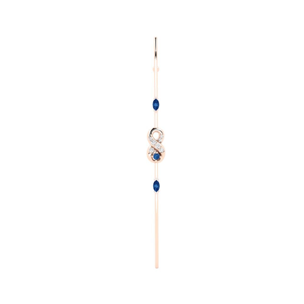9ct Rose Gold Dark Blue Zirconia Ear Piercing Pinkflower
