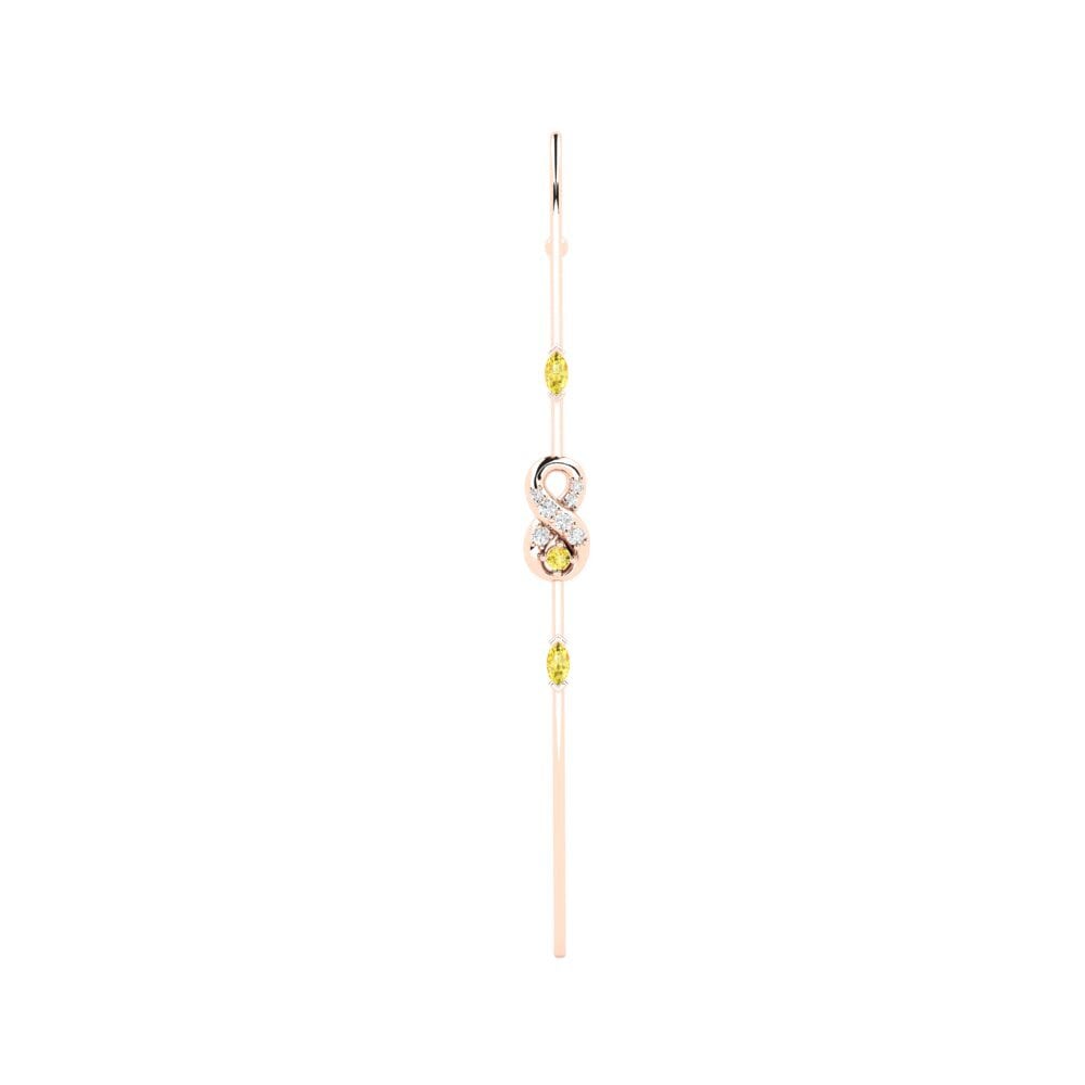 Rotgold 585 Gelber Saphir Ohrpiercings Pinkflower