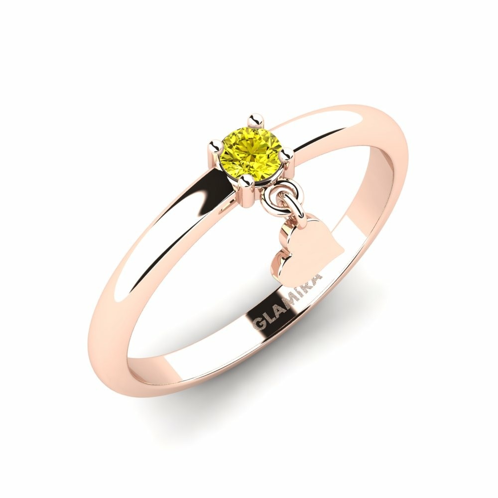 Heart Rings GLAMIRA Pintius 585 Rose Gold Yellow Diamond