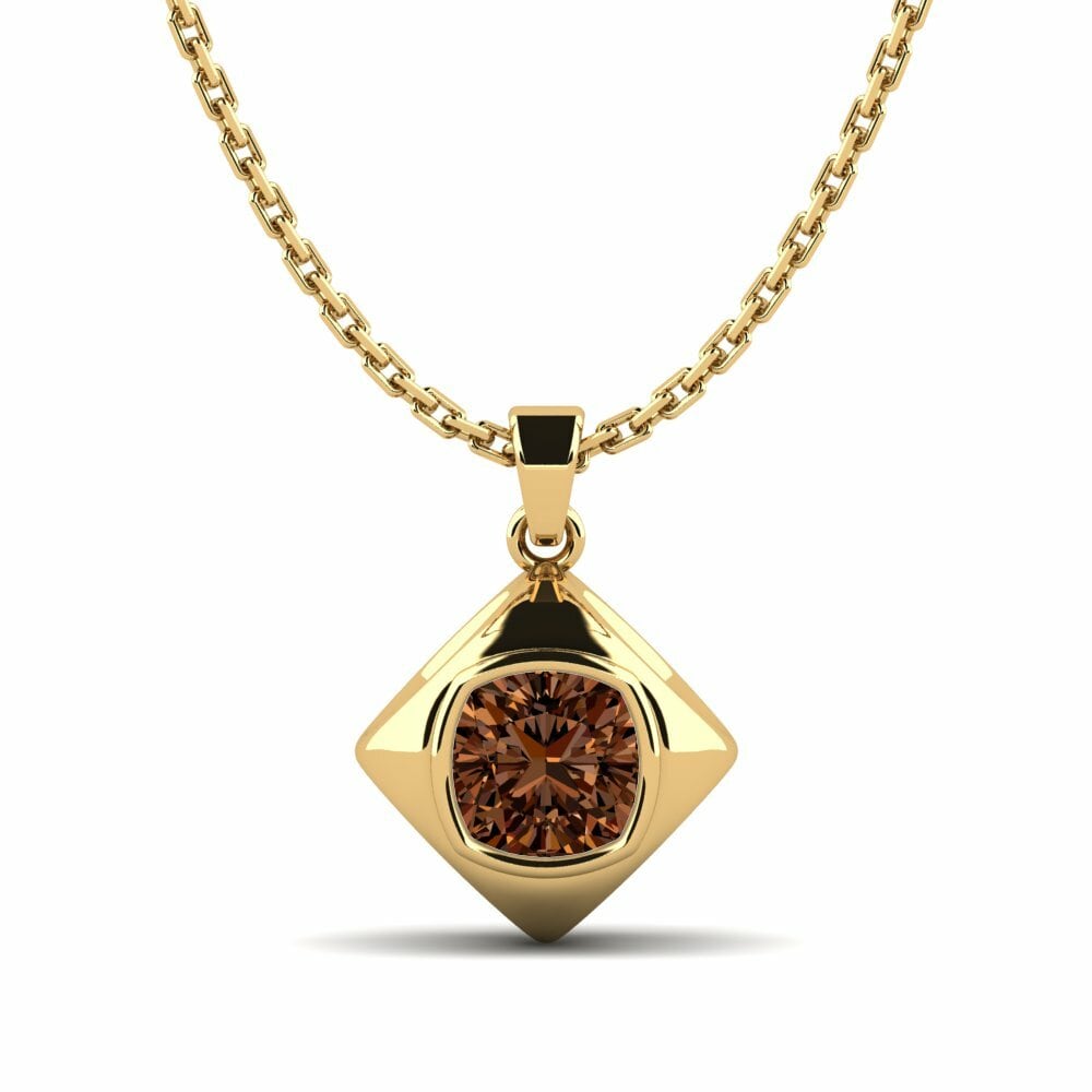 Classic Solitaire Brown Diamond Women's Pendant Pioggia