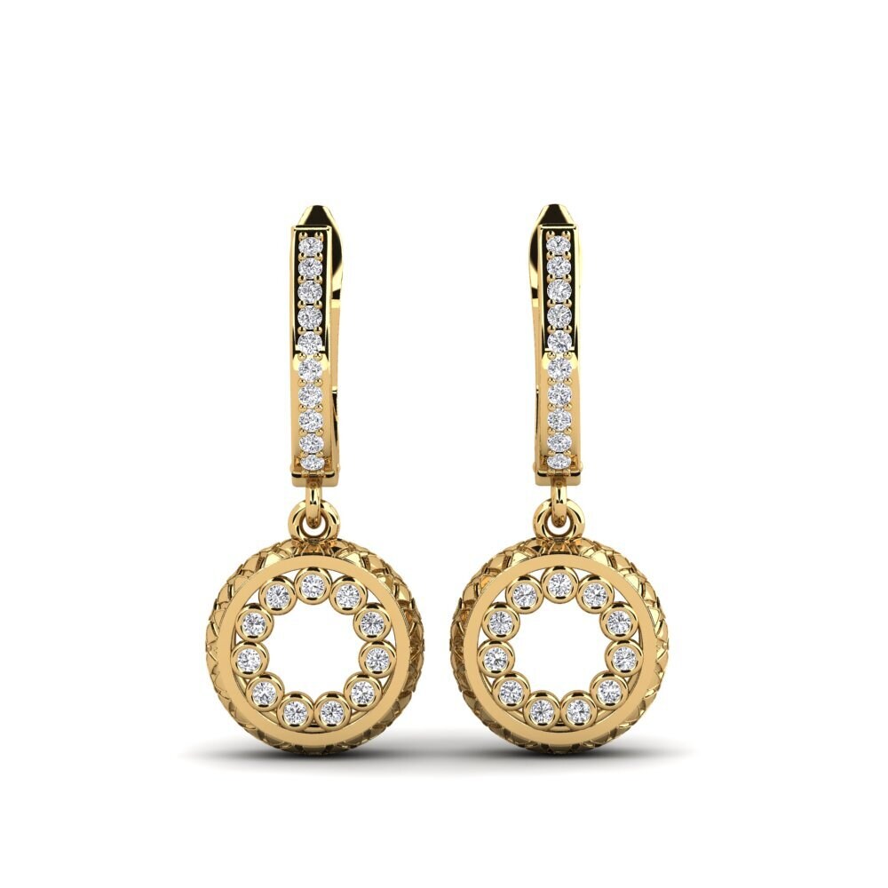 Boucles D'oreilles Diamants 14K Or Blanc - 2.37 Carats (rond/poire) - Clips - Neuf Avec étiquettes