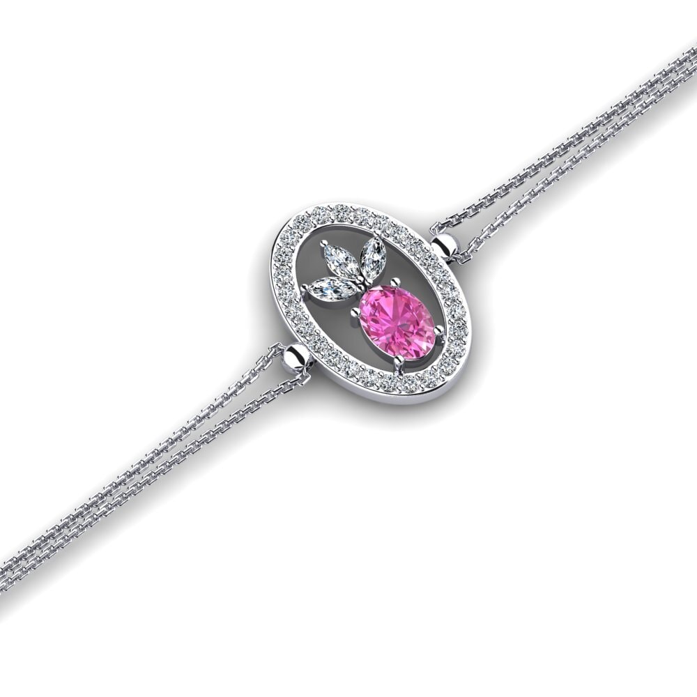 Oval Pink Topaz Women's Bracelet Pisa